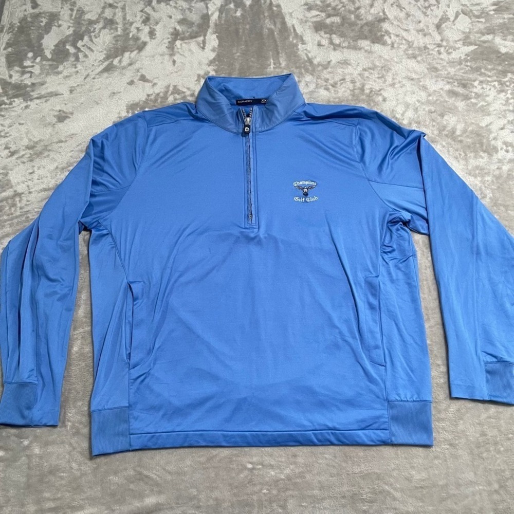 B Draddy Sweater Mens 2XL Blue Half Zip Performance Pullover Golf Casual